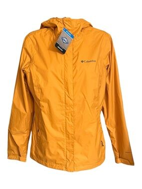 NWT Columbia Arcadia II Omni-Tech Rain Jacket Women XS Yellow Waterproof